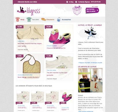 Lilypuss - Vêtements illustrés pour bébés